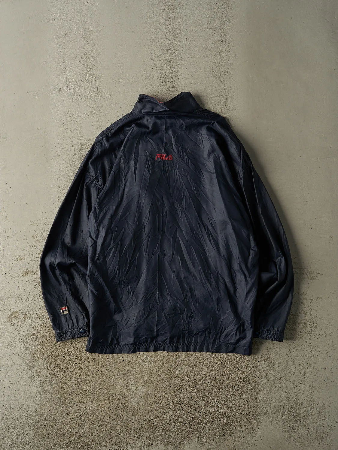 Vintage 90s Navy Blue Fila Windbreaker Jacket (XL/XXL) sold by Rebalance Vintage product image thumbnail 2