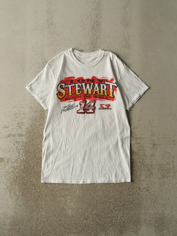 Vintage Y2K White Tony Stewart Racing Tee (S/M) sold by Rebalance Vintage