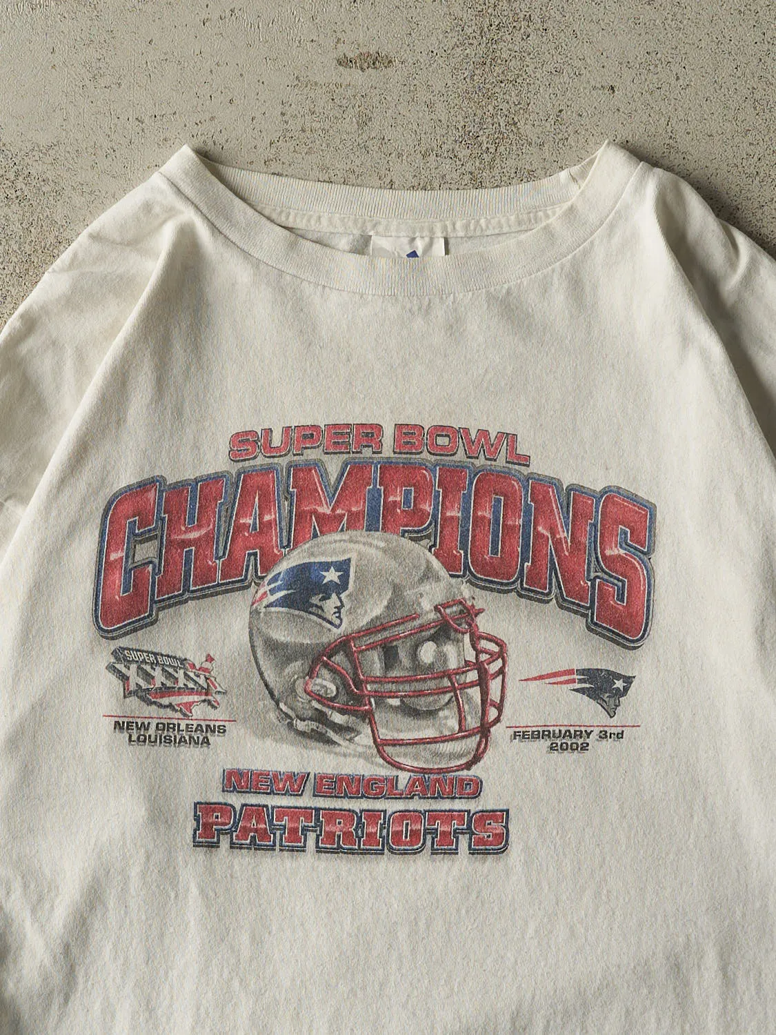 Vintage 02' White New England Patriots Super Bowl XXXVI Champions Long Sleeve (XL/XXL) sold by Rebalance Vintage product image thumbnail 2