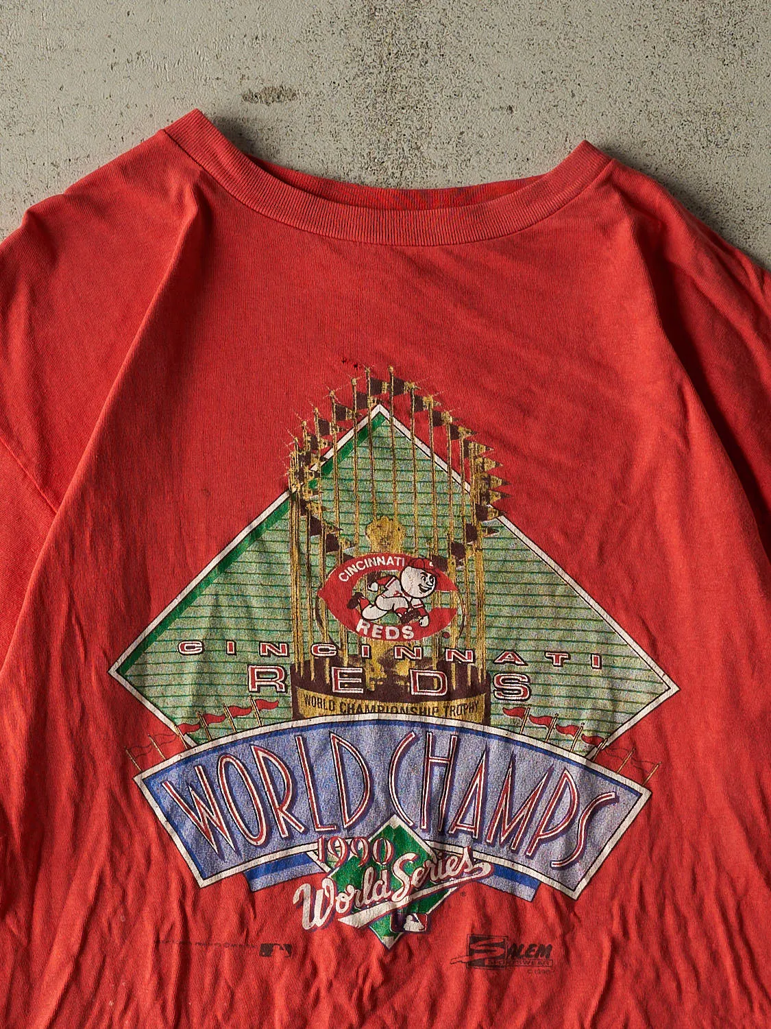 Vintage 90' Red Cincinnati Reds World Series Champions Tee (L/XL) sold by Rebalance Vintage product image thumbnail 2
