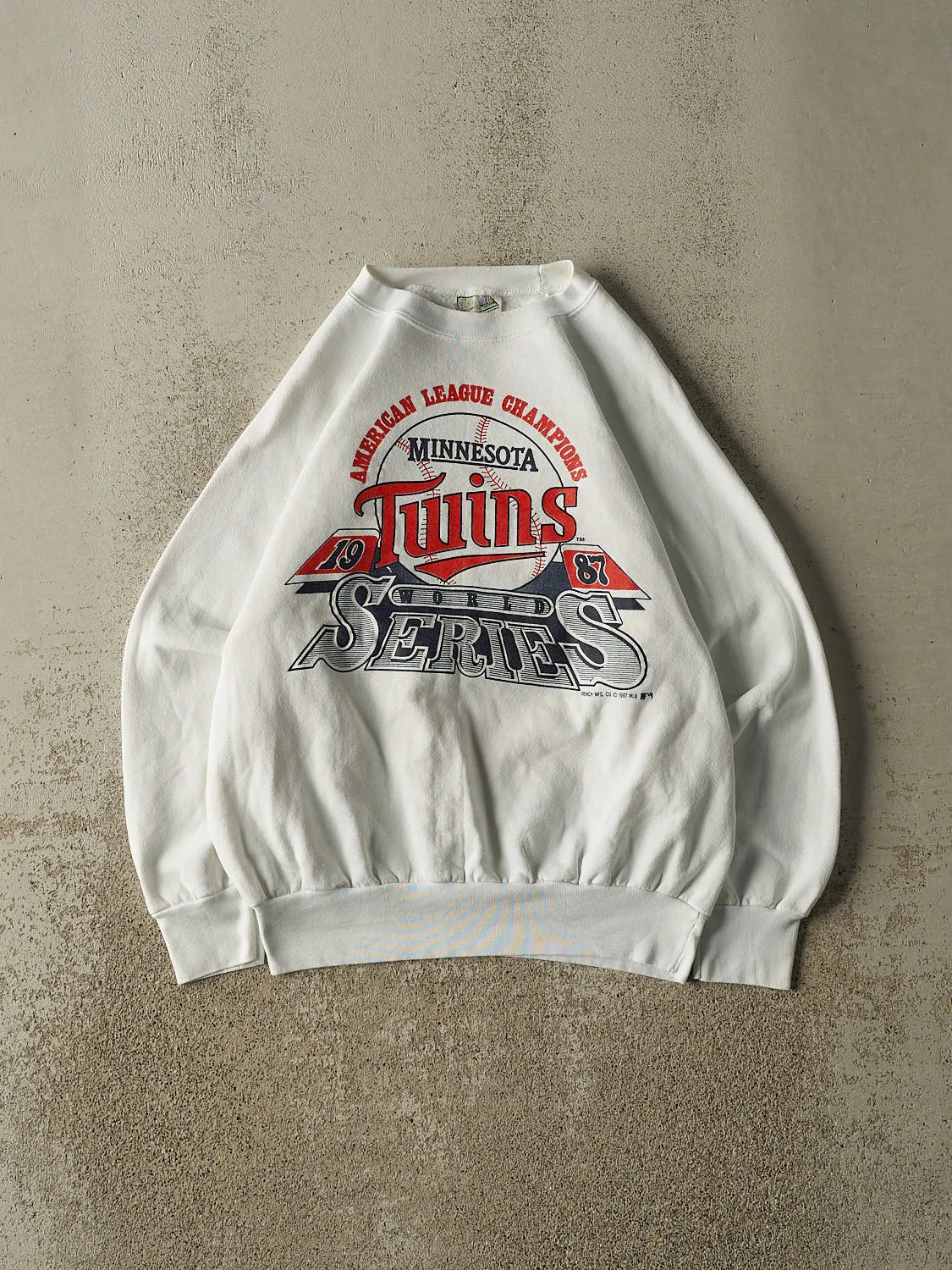 Vintage 87' White Minnesota Twins World Series Champions Crewneck (XS/S) sold by Rebalance Vintage