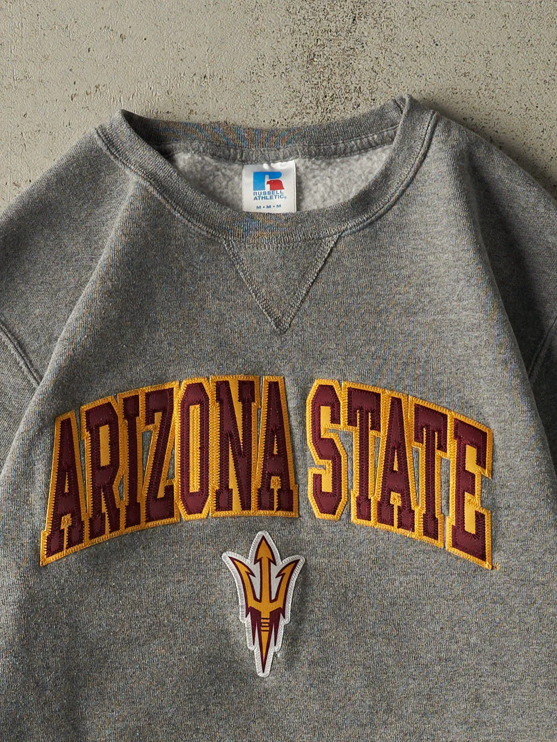 Vintage Y2K Grey Russell Athletic Arizona State University Crewneck (S/M) sold by Rebalance Vintage product image thumbnail 2