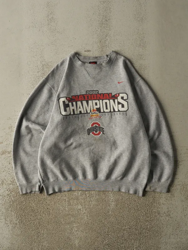 Vintage 02' Grey Nike Ohio State University Fiesta Bowl Champs Crewneck (M/L) made by Rebalance Vintage