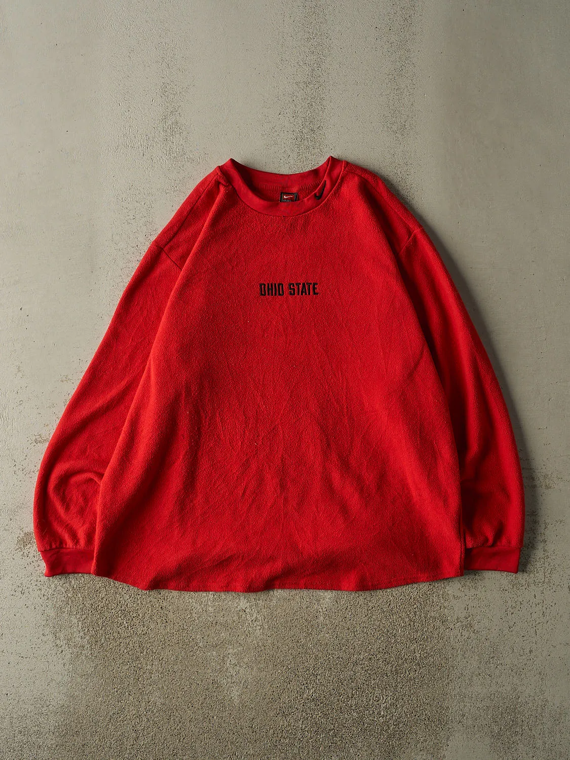 Vintage Y2K Red Nike Ohio State University Long Sleeve Fleece (XXL/XXXL) sold by Rebalance Vintage