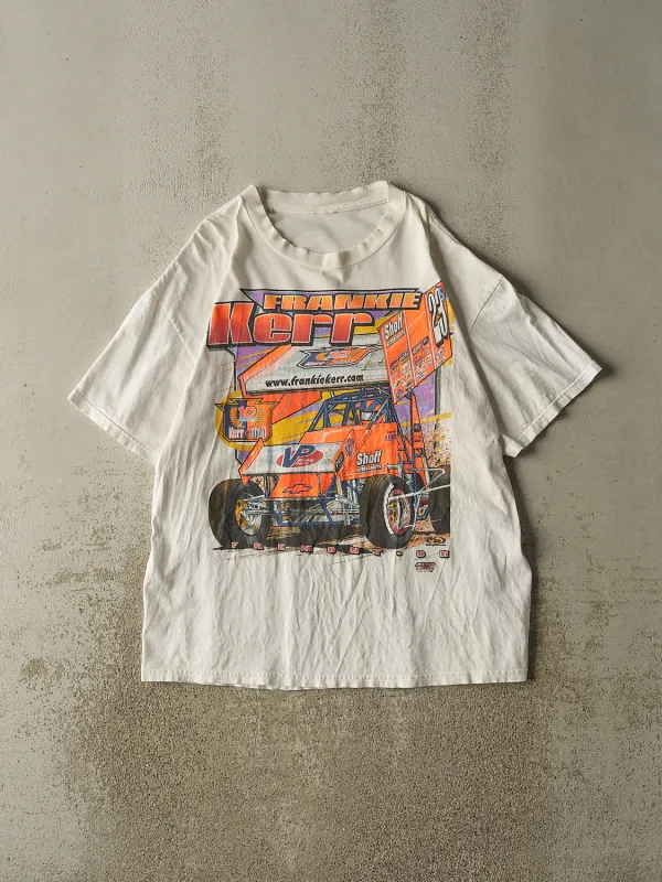 Vintage 80s White Frankie Kurr Racing Tee (L/XL) sold by Rebalance Vintage