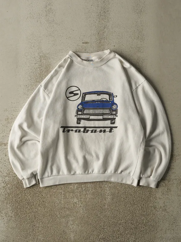 Vintage 80s White Trabant Crewneck (S) sold by Rebalance Vintage
