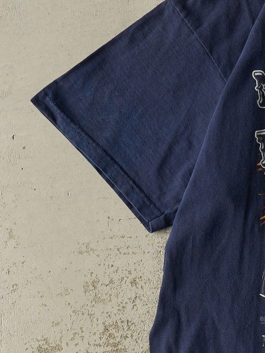 Vintage Y2K Navy Blue Norwalk Raceway Park Night Under Fire Tee (L/XL) sold by Rebalance Vintage product image thumbnail 3