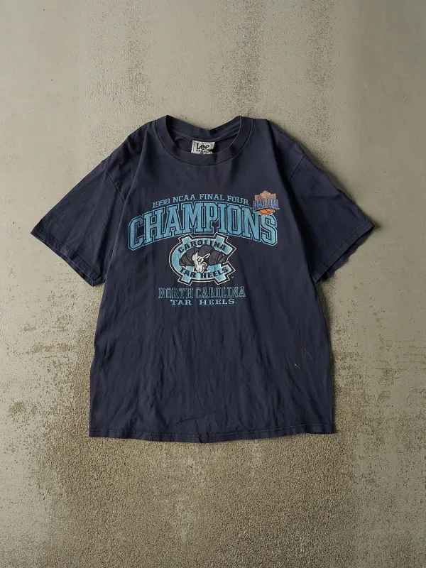 Vintage 98' Navy Blue University of North Carolina Tar Heels NCAA Champions Tee (L/XL) made by Rebalance Vintage
