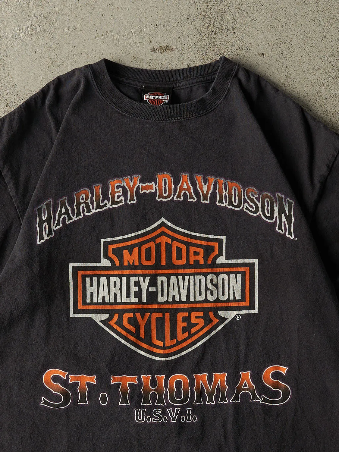 Vintage Y2K Faded Black Harley Davidson St Thomas Tee (L) sold by Rebalance Vintage product image thumbnail 3