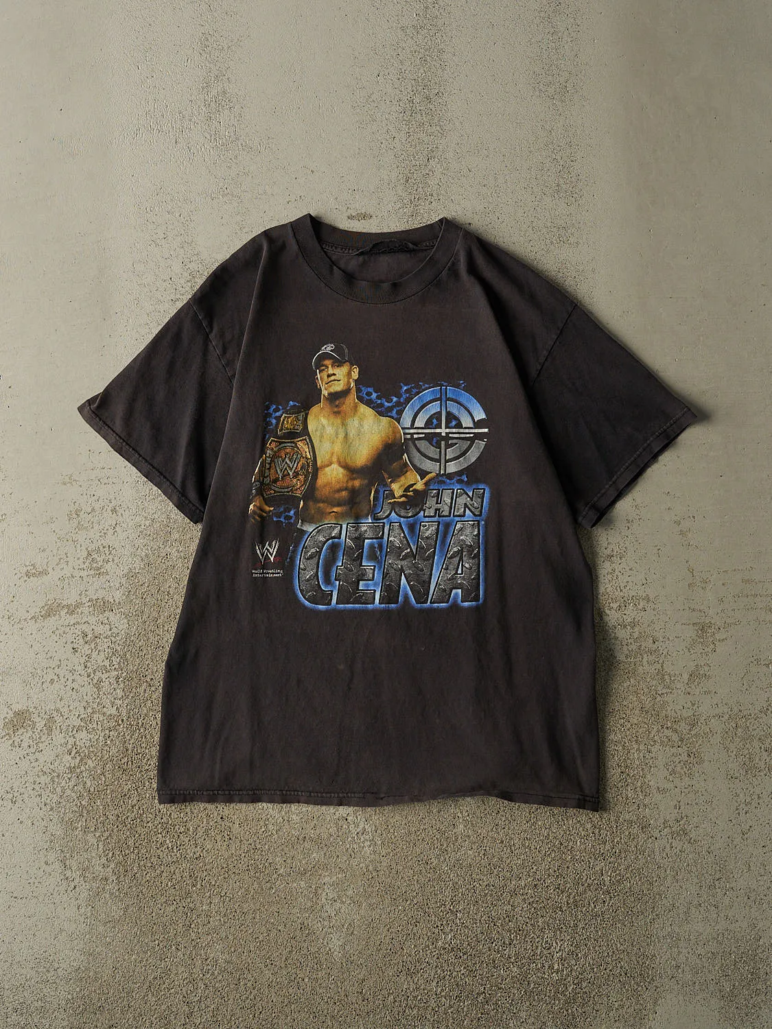 Vintage Y2K Faded Black John Cena Tee (L) sold by Rebalance Vintage