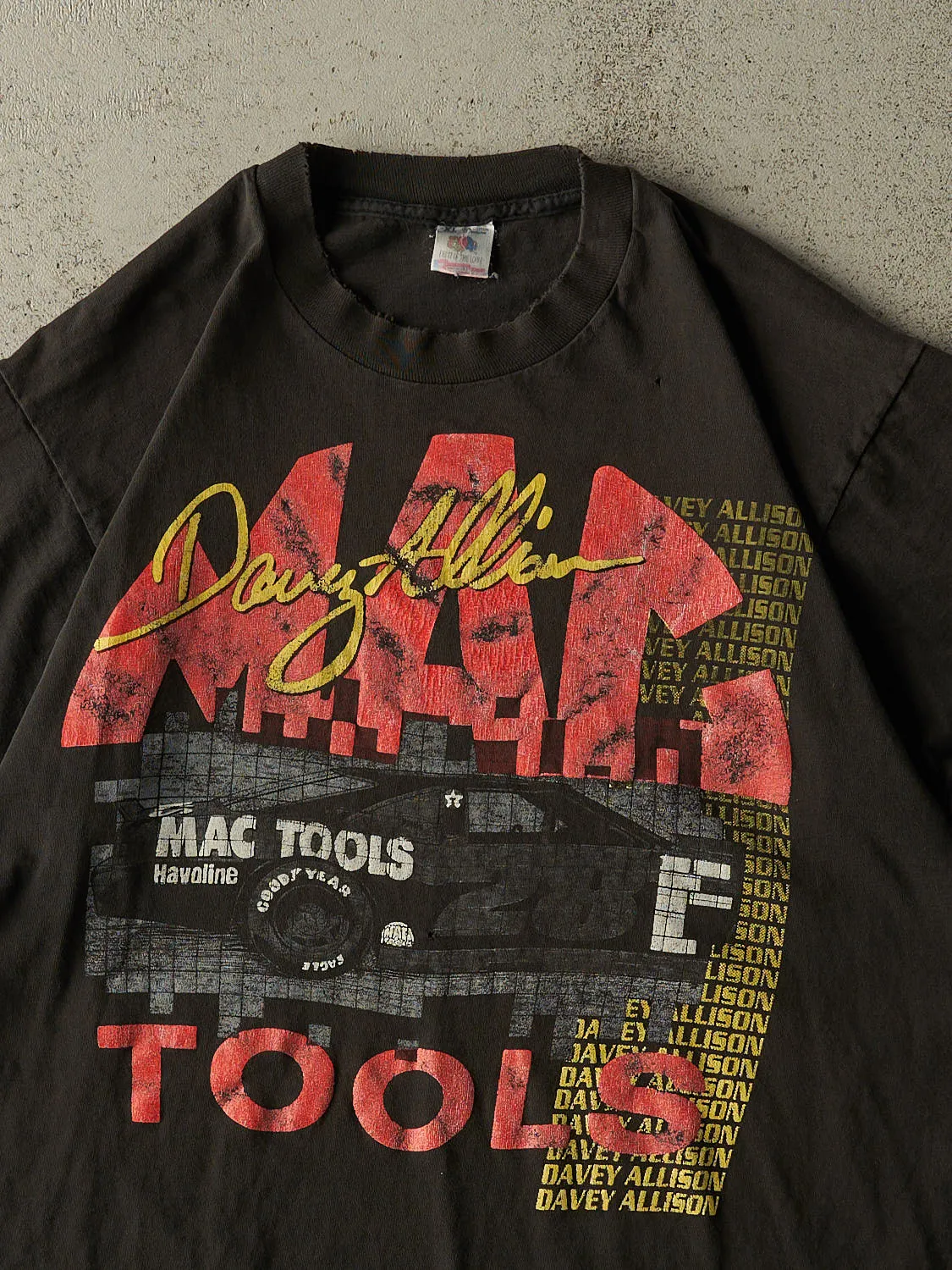 Vintage 90s Faded Black MAC Tools Davey Allison Racing Tee (L/XL) sold by Rebalance Vintage product image thumbnail 2