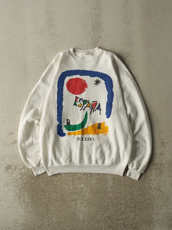 Vintage 93' White Toledo Crewneck (M) made by Rebalance Vintage