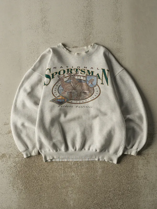 Vintage 90s Heather Grey Sportsman Crewneck (M/L) sold by Rebalance Vintage