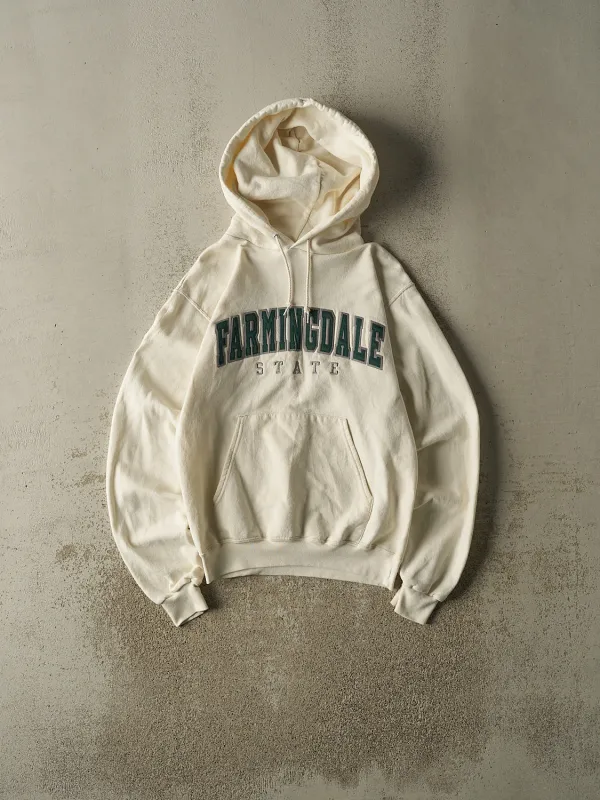 Vintage 90s Beige Champion Farmingdale State Hoodie (XS/S) sold by Rebalance Vintage