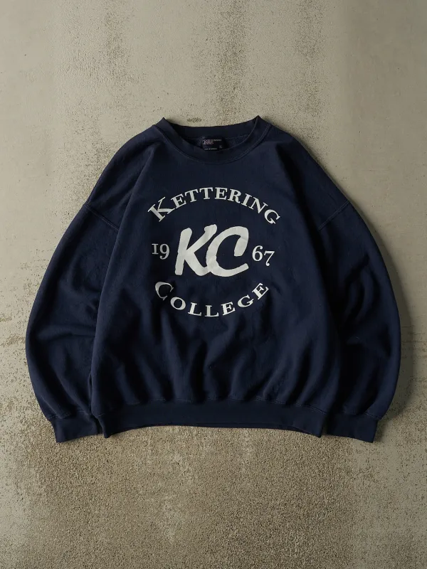 Vintage 90s Navy Blue Kettering College Crewneck (L/XL) sold by Rebalance Vintage