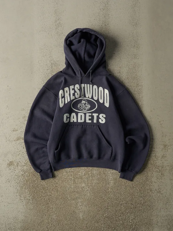 Vintage 90s Navy Blue Crestwood Cadets Hoodie (XXS) sold by Rebalance Vintage