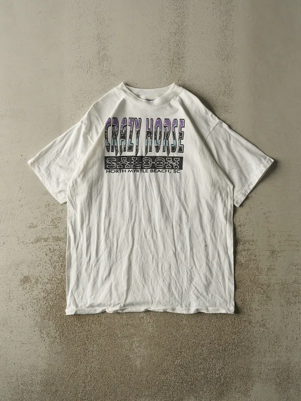 Vintage 90s White Crazy Horse Saloon Tee (XL) sold by Rebalance Vintage