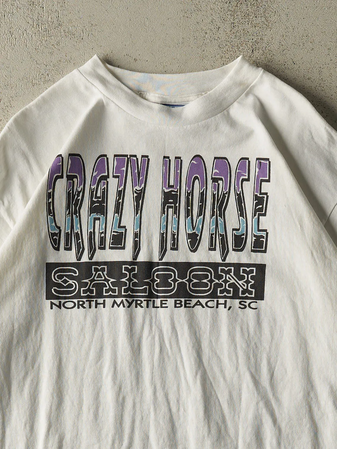 Vintage 90s White Crazy Horse Saloon Tee (XL) sold by Rebalance Vintage product image thumbnail 3