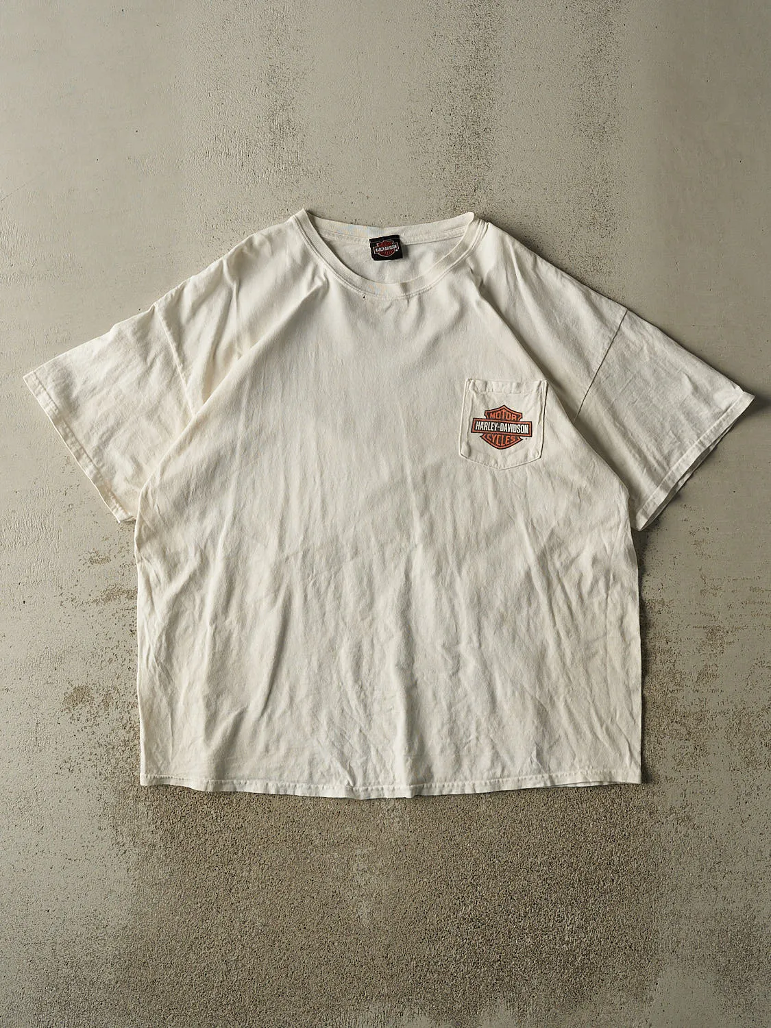 Vintage Y2K White Harley Davidson Jamaica Pocket Tee (XXL) sold by Rebalance Vintage
