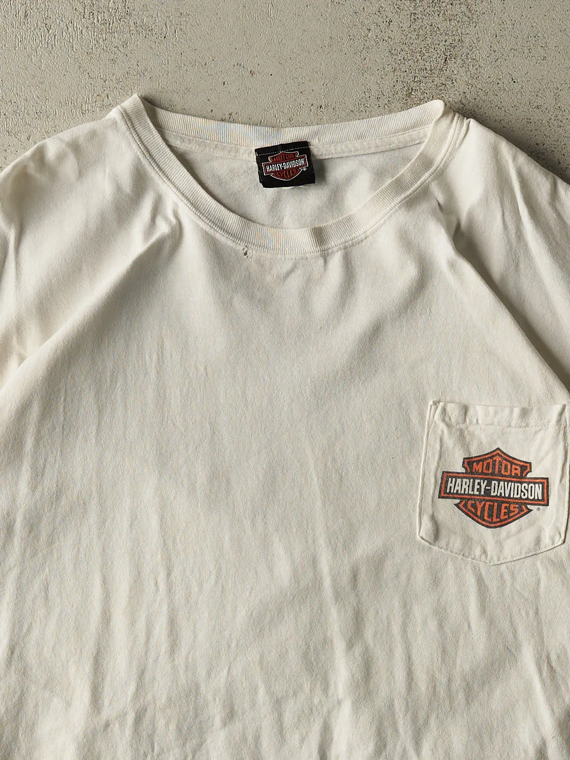 Vintage Y2K White Harley Davidson Jamaica Pocket Tee (XXL) sold by Rebalance Vintage product image thumbnail 3