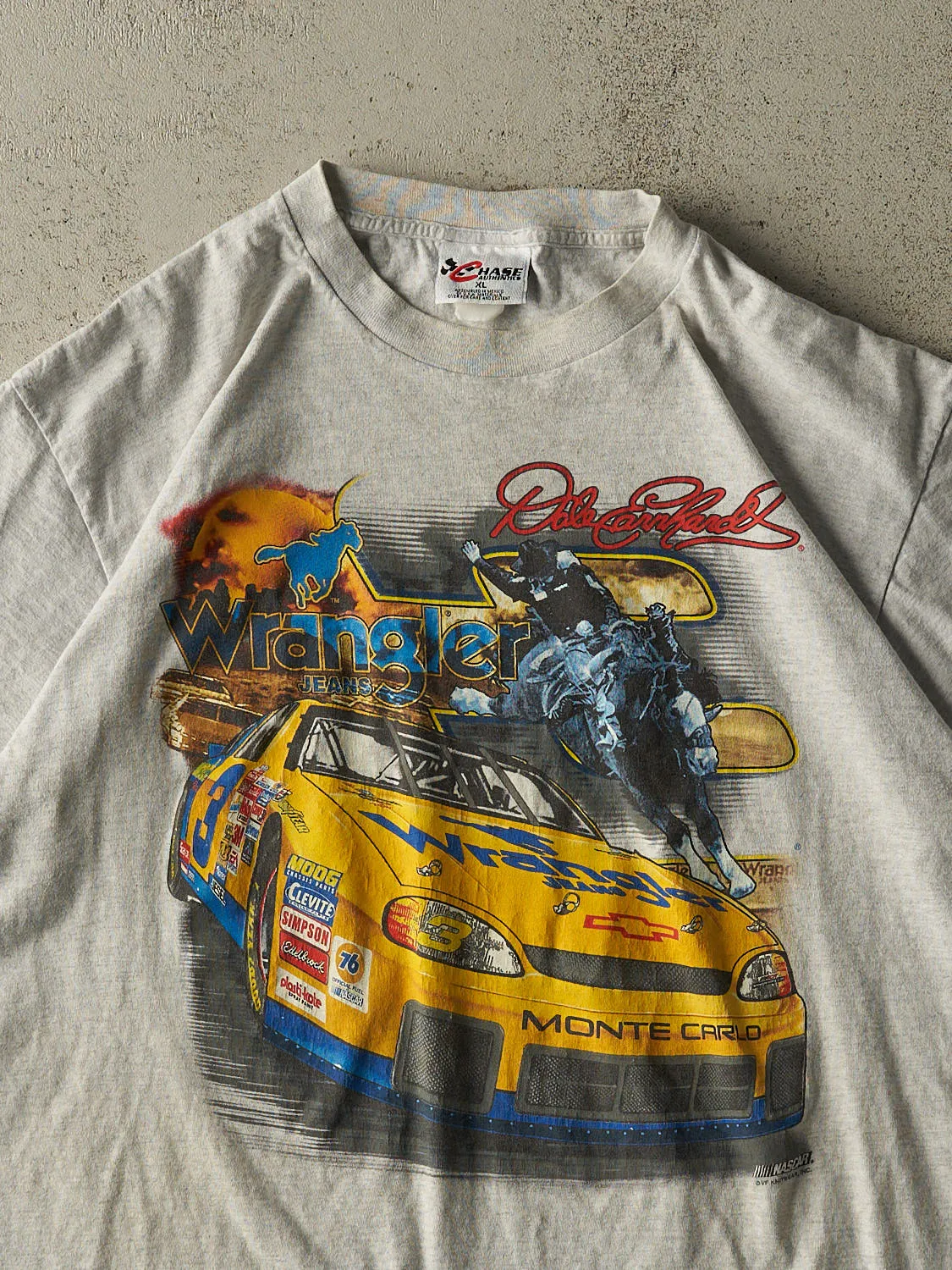 Vintage 90s Grey Dale Earnhardt Wrangler Nascar Racing Tee (XL) sold by Rebalance Vintage product image thumbnail 2