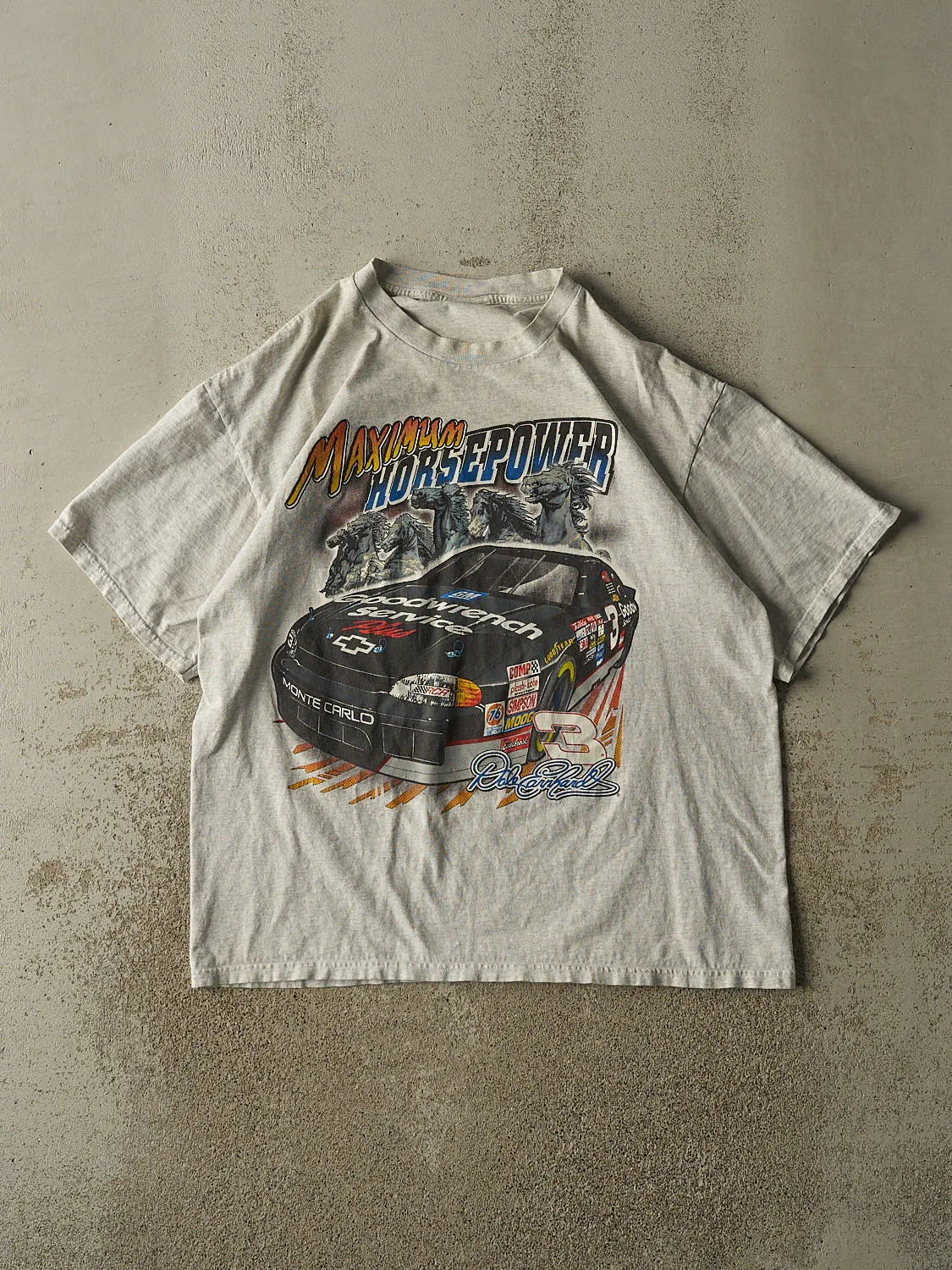 Vintage 90s Heather Grey Dale Earnhardt Nascar Racing Tee (XL) sold by Rebalance Vintage