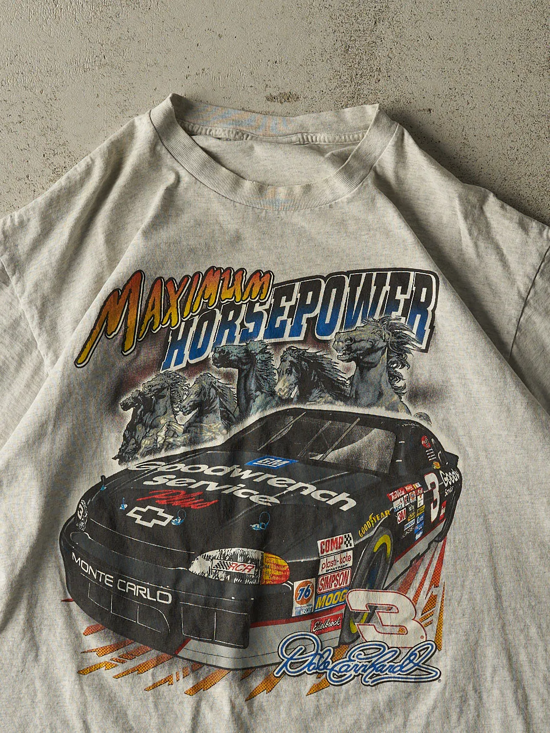 Vintage 90s Heather Grey Dale Earnhardt Nascar Racing Tee (XL) sold by Rebalance Vintage product image thumbnail 3