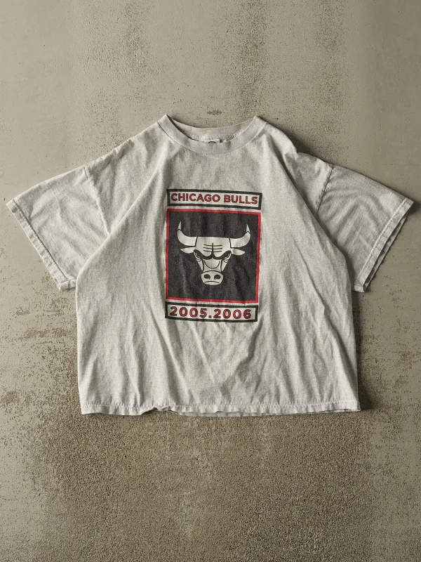 Vintage 06' Heather Grey Chicago Bulls Tee (M) made by Rebalance Vintage