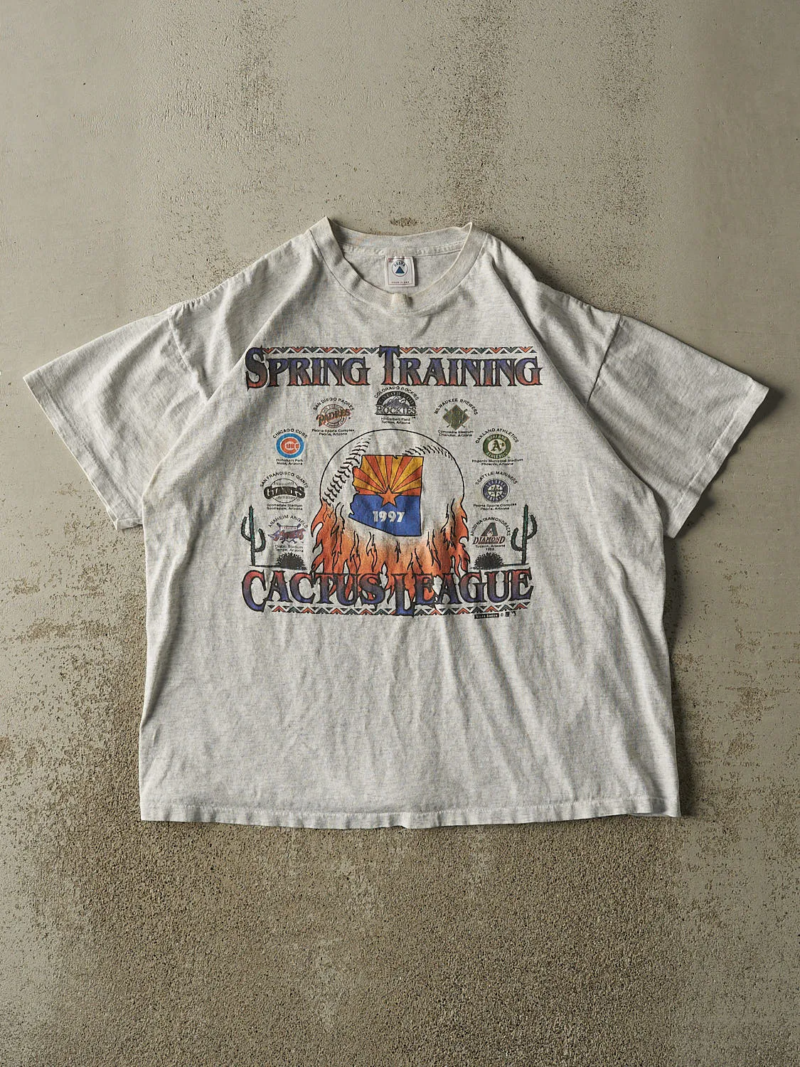 Vintage 97' Heather Grey Baseball Spring Training Tee (L/XL) sold by Rebalance Vintage
