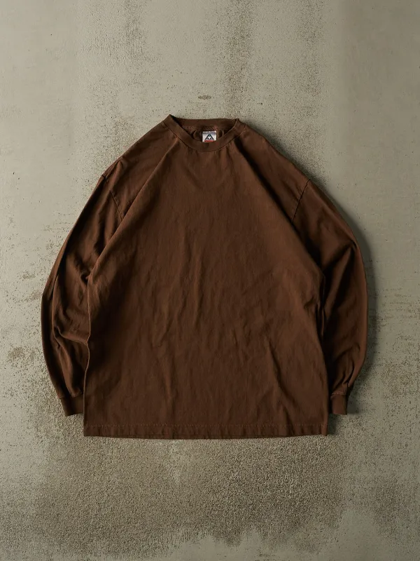 Vintage 90s Brown Blank Long Sleeve (XL) made by Rebalance Vintage