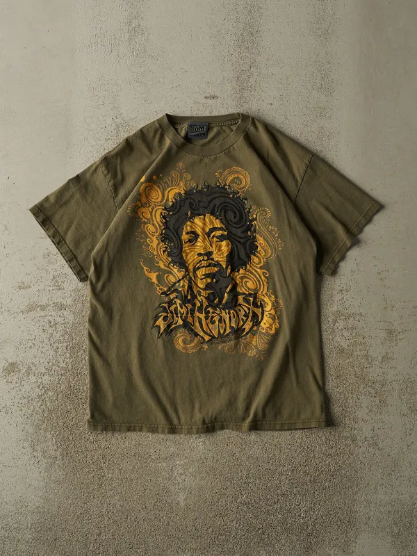 Vintage Y2K Washed Green Jimi Hendrix Tee (L/XL) made by Rebalance Vintage