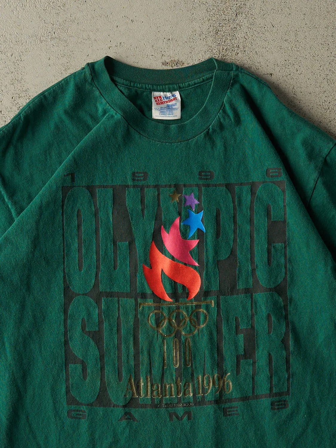 Vintage 96' Green USA Olympic Summer Games Tee (XL) sold by Rebalance Vintage product image thumbnail 2