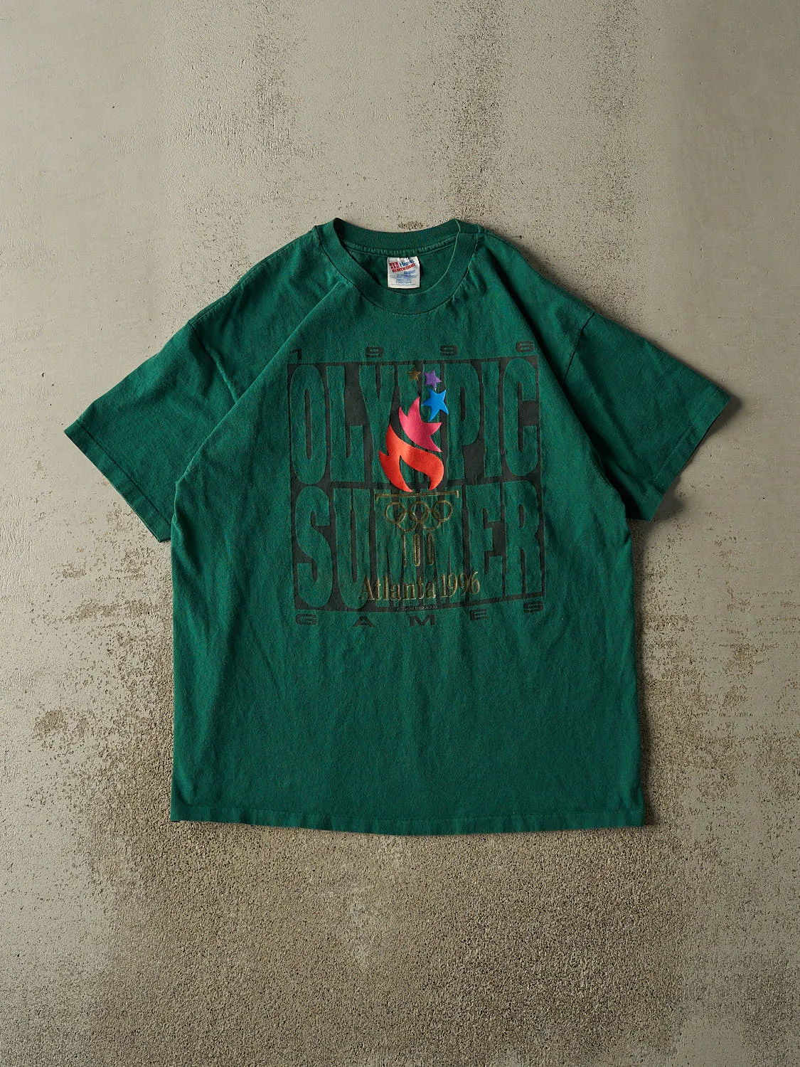 Vintage 96' Green USA Olympic Summer Games Tee (XL) sold by Rebalance Vintage