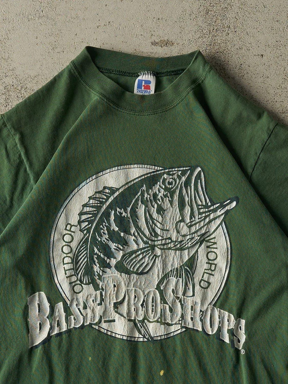 Vintage 90s Green Russell Athletic Bass Pro Shops Tee (S/M) sold by Rebalance Vintage product image thumbnail 2