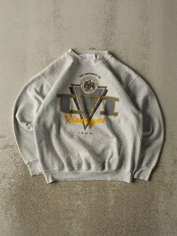 Vintage 80s Heather Grey University of Iowa Crewneck (S/M) sold by Rebalance Vintage