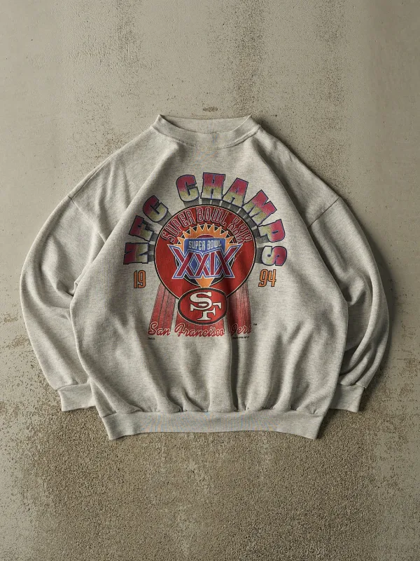Vintage 94' Grey San Francisco 49ers NFC Champions Crewneck (M/L) made by Rebalance Vintage
