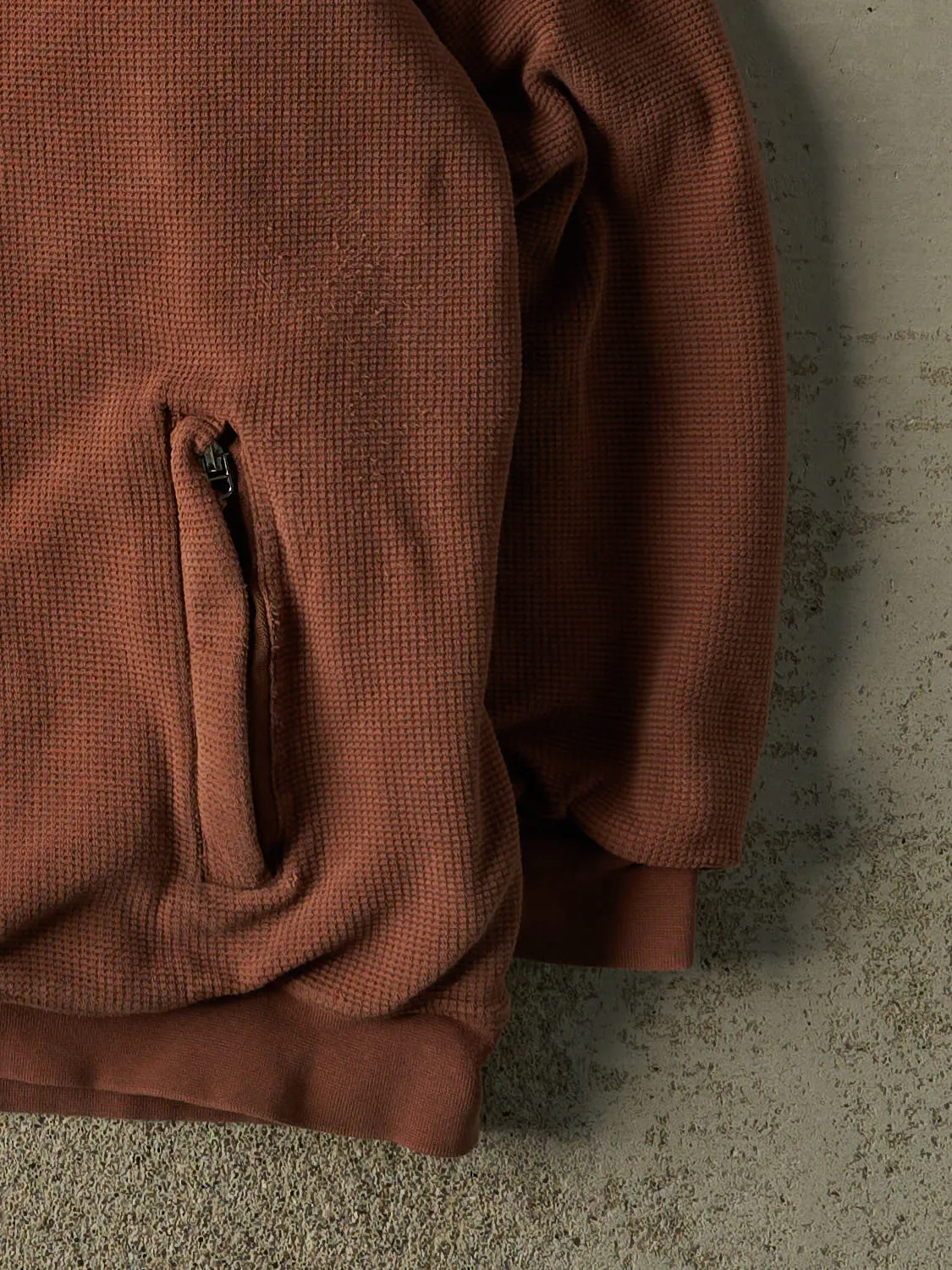 Vintage 90s Brown State Property Quarter Zip Waffle Knit Heavyweight Sweater (XL/XXL) sold by Rebalance Vintage product image thumbnail 3