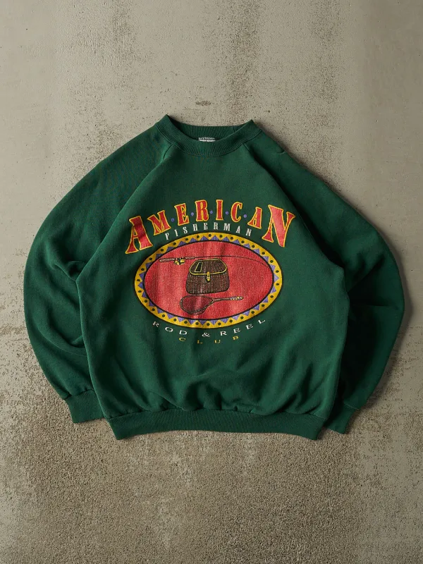 Vintage 80s Green American Fisherman Crewneck (S/M) sold by Rebalance Vintage
