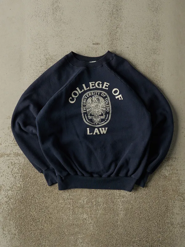 Vintage 80s Navy Blue University of Toledo College of Law Crewneck (S) made by Rebalance Vintage