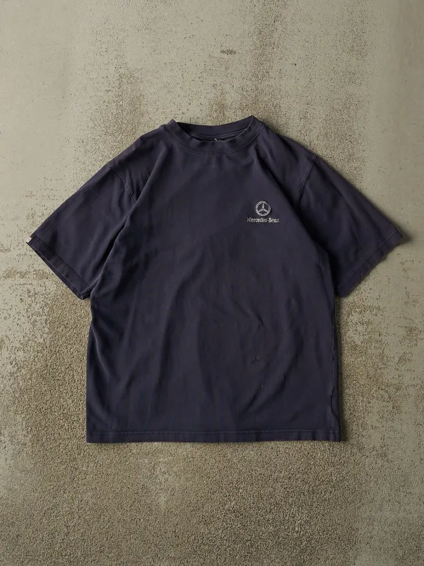 Vintage 90s Navy Blue Mercedes Benz Embroidered Tee (S/M) made by Rebalance Vintage
