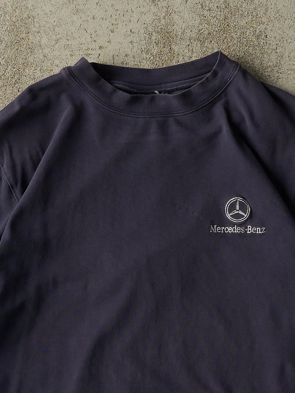 Vintage 90s Navy Blue Mercedes Benz Embroidered Tee (S/M) sold by Rebalance Vintage product image thumbnail 3