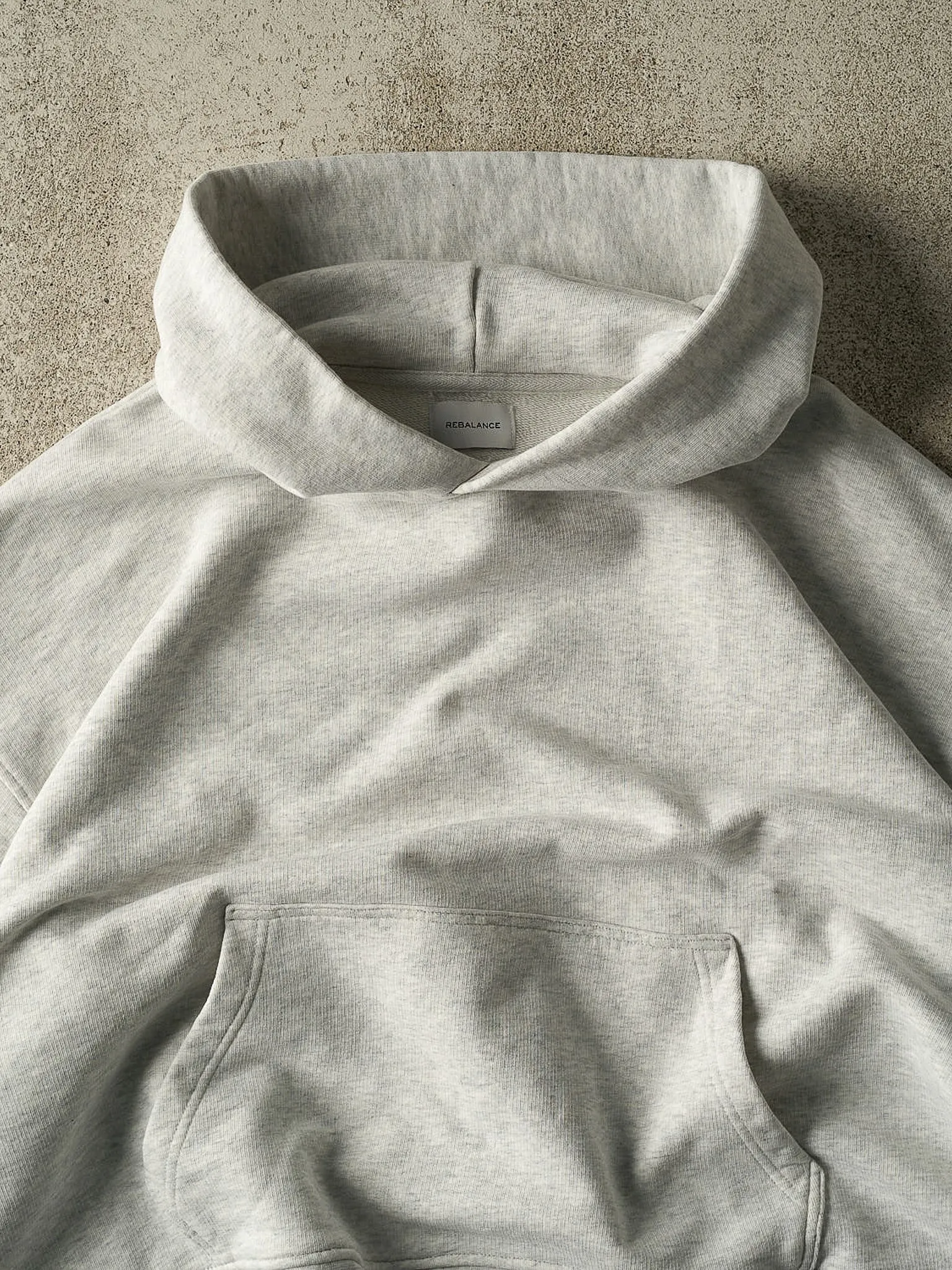 Everyday Boxy Hoodie – Heather Grey sold by Rebalance Vintage product image thumbnail 4