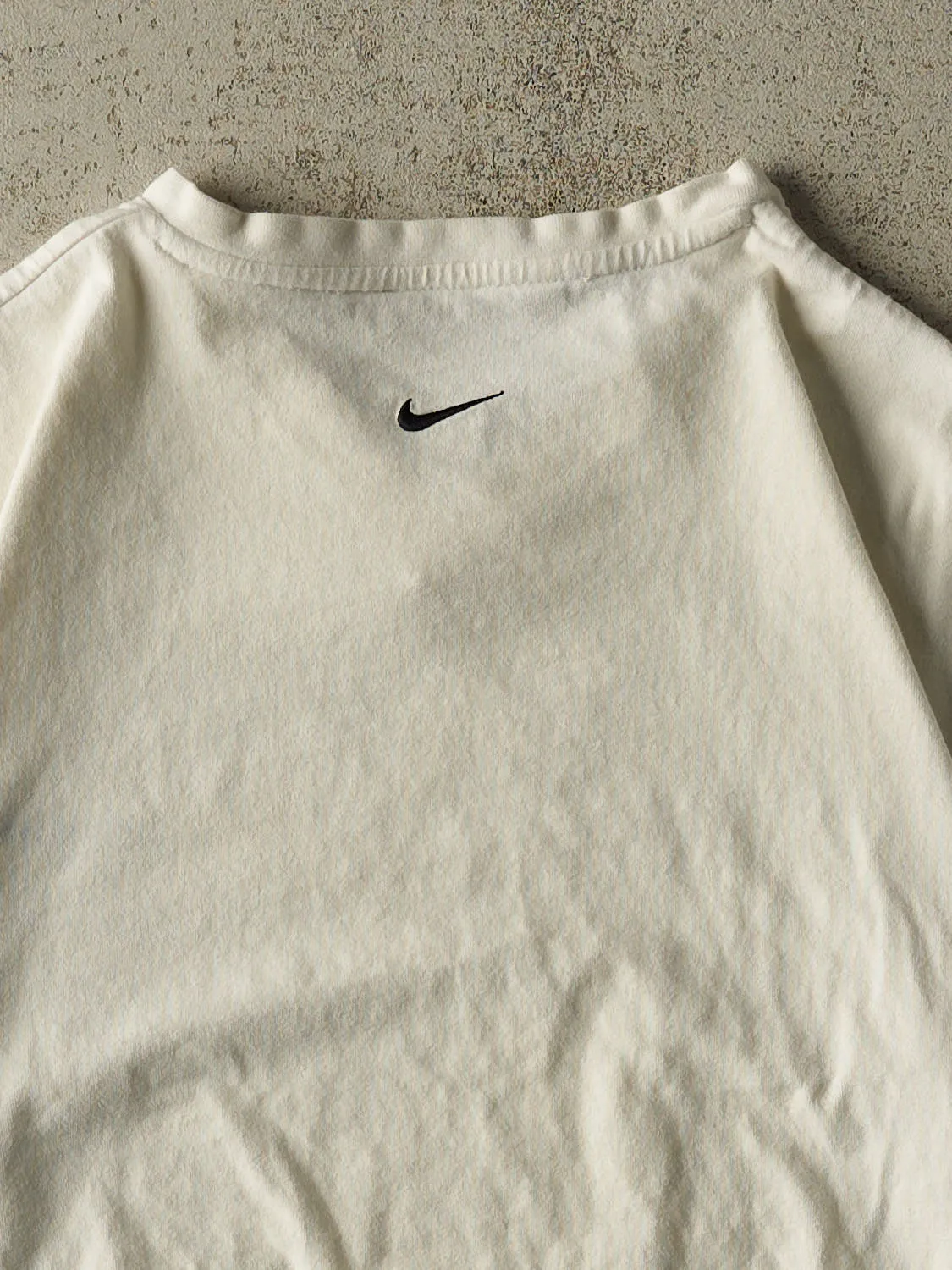 Vintage 90s White Nike Embroidered V Neck Tee (L/XL) sold by Rebalance Vintage product image thumbnail 4
