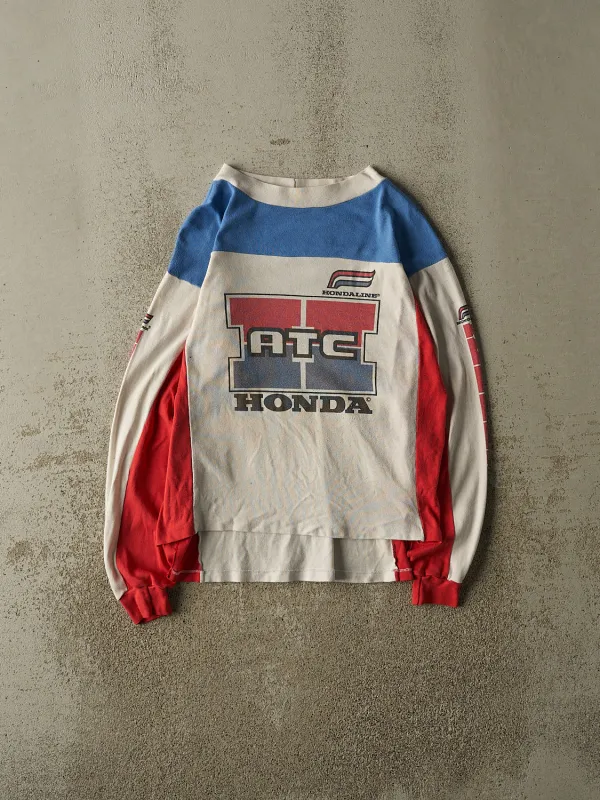 Vintage 80s White Honda Racing Long Sleeve (S/M) sold by Rebalance Vintage