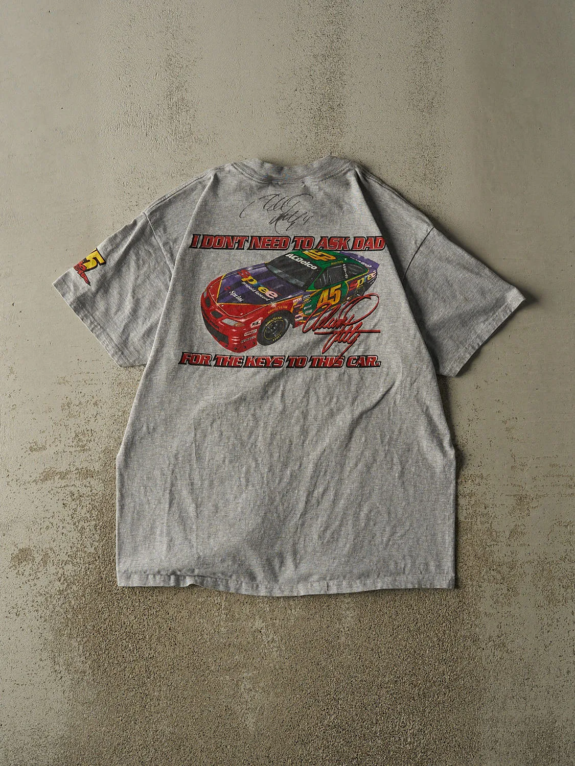 Vintage 90s Grey No Fear Nascar Racing Tee (L/XL) sold by Rebalance Vintage product image thumbnail 2