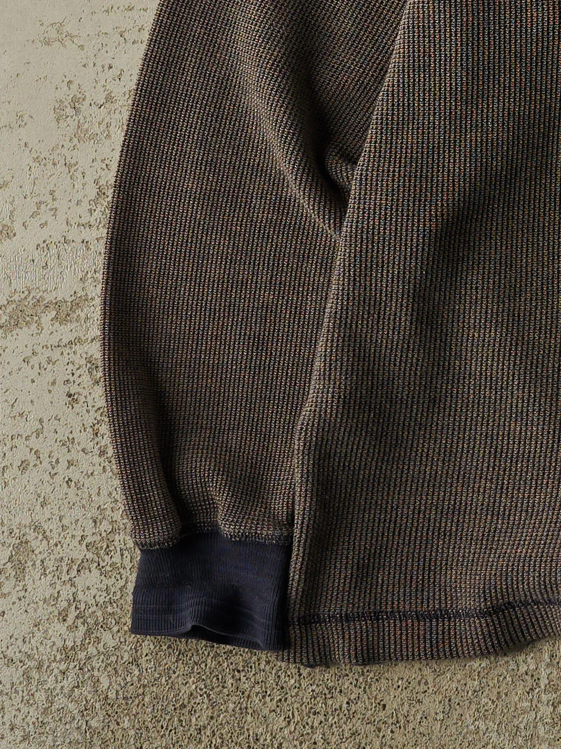 Vintage 90s Brown Nautica Quarter Button Thermal Long Sleeve (XL) sold by Rebalance Vintage product image thumbnail 3