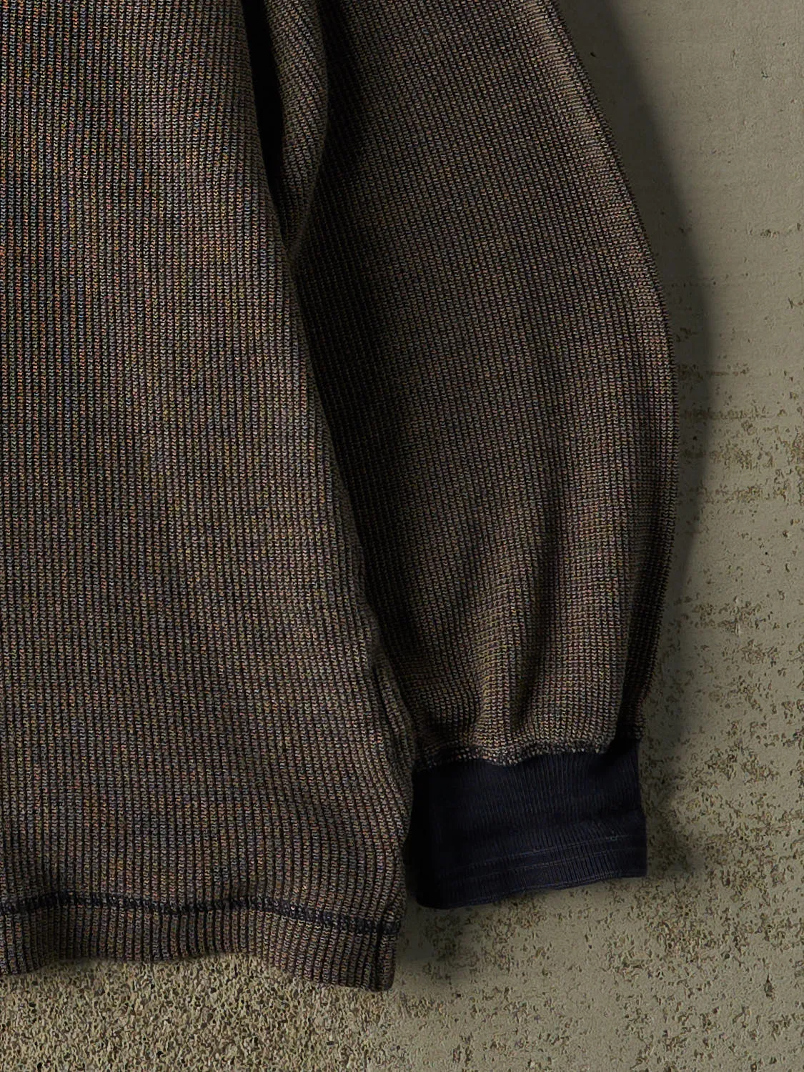 Vintage 90s Brown Nautica Quarter Button Thermal Long Sleeve (XL) sold by Rebalance Vintage product image thumbnail 4