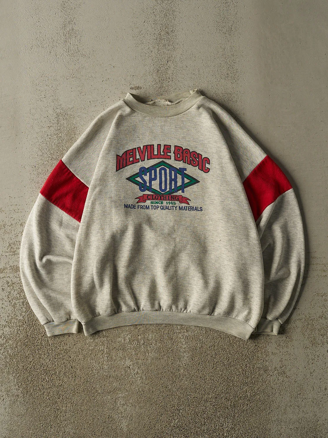 Vintage 80s Heather Grey Melville Basic Sport Crewneck (L) sold by Rebalance Vintage