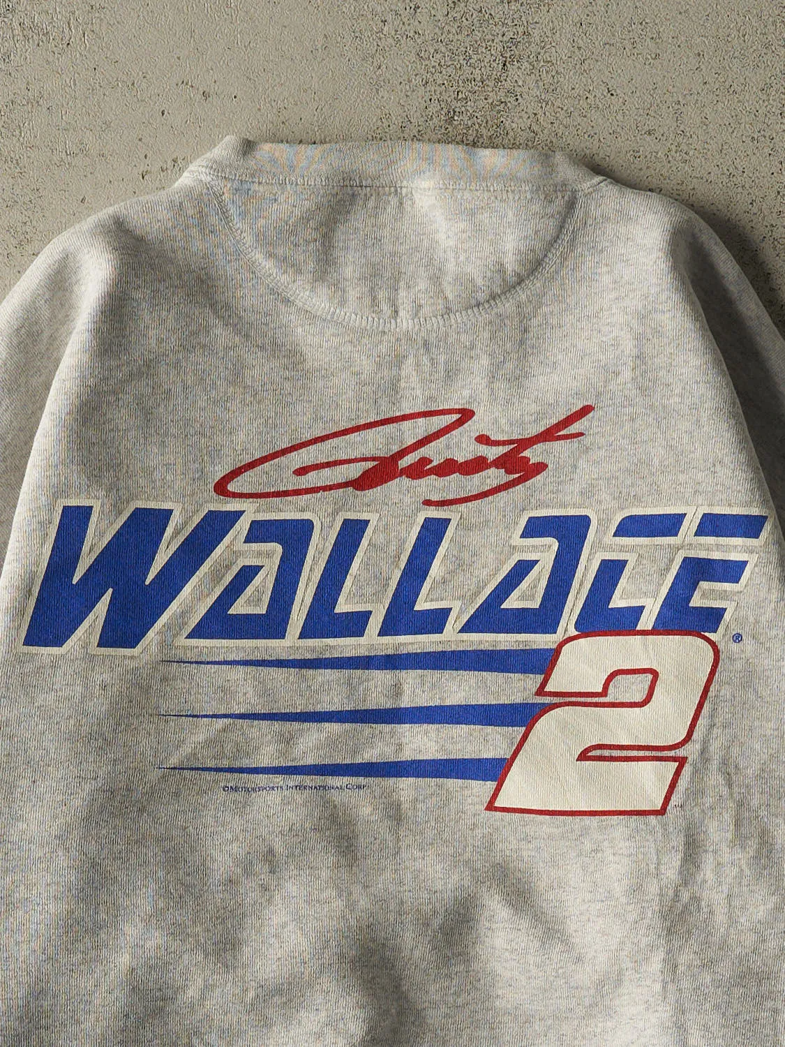 Vintage 90s Heather Grey Rusty Wallace Racing Crewneck (L/XL) sold by Rebalance Vintage product image thumbnail 4