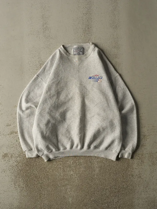Vintage 90s Heather Grey Rusty Wallace Racing Crewneck (L/XL) sold by Rebalance Vintage